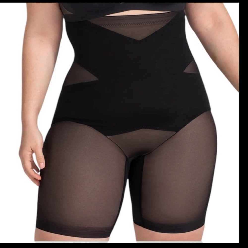 *NWT * HONEYLOVE short shaper Black High-Waisted Shapewear Shorts - Picture 4 of 5